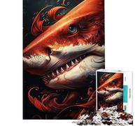 Rompecabezas de 1000 Piezas para Adultos Tiburón mi Amigo Divertido Rompecabezas para Adultos Juegos relajantes desafío difícil diversión en casa (Tamaño 38x52cm)