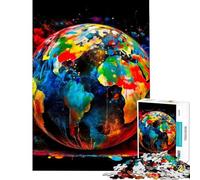 Rompecabezas de 1000 Piezas para Adultos Tierra frágil Tellus Rompecabezas para Adolescentes Juegos Divertidos decoración de Pared cumpleaños (tamaño 50x75cm)