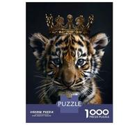Rompecabezas De 1000 Piezas para Adultos Tiger Animal Cute King Rompecabezas para Adultos Juegos Familiares para La Diversión Familiar Regalo De Cumpleaños, Regalos, 38x26cm/1000pcs
