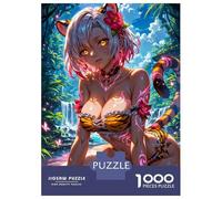 Rompecabezas De 1000 Piezas para Adultos Tiger Anime Girl Rompecabezas para Adultos Juguetes Antiestrés Decoración Perfecta Cumpleaños Y Navidad 52x38cm/1000pcs
