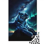Rompecabezas De 1000 Piezas para Adultos Tiger Aurora Borealis Print Rompecabezas para Adultos Juguetes Antiestrés Decoración del Hogar Regalos para Amigos Y Familiares 70x50cm/1000pcs