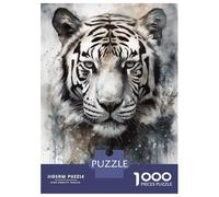 Rompecabezas De 1000 Piezas para Adultos Tiger Beauty Black Ink Rompecabezas para Adultos Juegos Familiares Desafío Difícil para Cumpleaños, Navidad 38x26cm/1000pcs