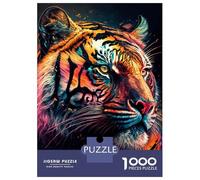 Rompecabezas De 1000 Piezas para Adultos Tiger Colorful Animal Rompecabezas para Adultos Juguetes Antiestrés Corte De Precisión Actividades Divertidas En Casa 38x26cm/1000pcs