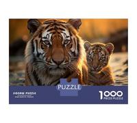 Rompecabezas De 1000 Piezas para Adultos Tiger Cub in Water Rompecabezas para Adultos Juego De Ingenio Carrera De Velocidad De Manos Regalos para Reducir El Estrés 70x50cm/1000pcs