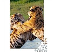Rompecabezas De 1000 Piezas para Adultos Tiger Cubs Playing-1 Rompecabezas Juguetes Antiestrés Decoración del Hogar Difícil Y Desafiante 70x50cm/1000pcs