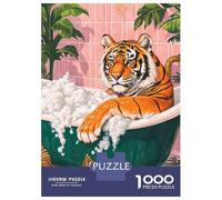 Rompecabezas De 1000 Piezas Para Adultos Tiger in A Bubble Bath Poster, Picture, Metal Print, Paint by Leoni Rompecabezas Para Adultos Juguetes DIY Una Obra De Arte Regalo De Cumpleaños, Regalos, 70x5