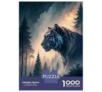 Rompecabezas De 1000 Piezas para Adultos Tiger in A Misty Forest Rompecabezas para Adultos Juguetes Antiestrés Decoración del Hogar Regalos para Amigos Y Familiares 52x38cm/1000pcs