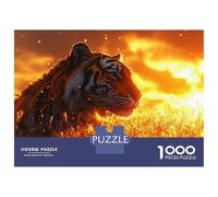 Rompecabezas De 1000 Piezas para Adultos Tiger in Golden Light Rompecabezas Juego De Ingenio Alivia El Estrés Cumpleaños 70x50cm/1000pcs
