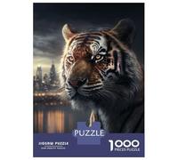 Rompecabezas De 1000 Piezas para Adultos Tiger in The Big City Rompecabezas para Adultos Juegos Familiares Pero Divertidos Y Humorísticos Regalo De Cumpleaños, Regalos, 38x26cm/1000pcs