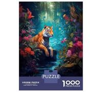 Rompecabezas De 1000 Piezas para Adultos Tiger in The Jungle Rompecabezas para Adultos Juego Práctico Pero Divertido Y Humorístico Interacción Entre Padres E Hijos 38x26cm/1000pcs