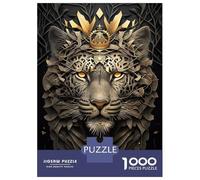 Rompecabezas De 1000 Piezas para Adultos Tiger King Golden Art Deco Rompecabezas para Adultos Juego De Ingenio Patrón De Ensamblaje Oferta como Regalo para Toda La Familia 52x38cm/1000pcs