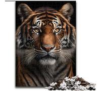 Rompecabezas de 1000 Piezas para Adultos Tiger Looks in My Eyes(1000 Piezas) de cartón, decoración Colorida para el hogar y Juego Familiar Interactivo, Regalo Ideal(26x38cm)