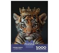 Rompecabezas De 1000 Piezas para Adultos Tiger Pastel Crown Rompecabezas Juegos Familiares Difícil Difícil Cumpleaños Y Navidad 38x26cm/1000pcs