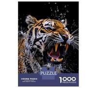 Rompecabezas De 1000 Piezas para Adultos Tiger Roaring in Water Rompecabezas para Adultos Juguetes Antiestrés Decoración del Hogar Regalos para Amigos Y Familiares 52x38cm/1000pcs