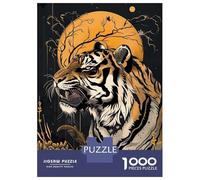 Rompecabezas De 1000 Piezas para Adultos Tiger Under The Moon Rompecabezas para Adultos: Análisis Práctico del Juego Y Lógica, Toda La Familia 70x50cm/1000pcs