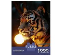 Rompecabezas De 1000 Piezas para Adultos Tiger with Glowing Orb Rompecabezas para Adolescentes Juguetes De Bricolaje Que Mejoran La Memoria Regalos De Cumpleaños Y Únicos 52x38cm/1000pcs