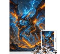 Rompecabezas de 1000 Piezas para Adultos Tigre Alado con Poderes de relámpago Juegos educativos Que mejoran la Memoria y el estrés Refuerzan el Amor en Pareja (50x75cm)