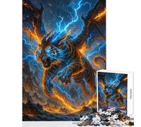 Rompecabezas de 1000 Piezas para Adultos Tigre Alado con Poderes relámpago Juego Educativo Divertido y Original Decoración de Pared Un Regalo Ideal para los Amantes de los Videojuegos (38x52cm)