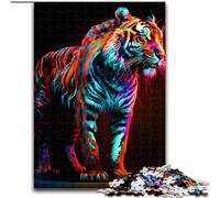 Rompecabezas de 1000 Piezas para Adultos, Tigre Colorido Hecho de Madera, Padres, Parejas y Amigos Edades 14+ 50x75cm Juego Interactivo Familiar
