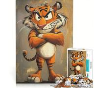 Rompecabezas de 1000 Piezas para Adultos Tigre con Mirada cómplice Juego práctico antiestrés Toda la Familia 50x75cm