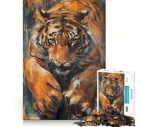 Rompecabezas de 1000 Piezas para Adultos Tigre de Bengala,Misterioso,con Bordes definidos,diseño artístico,Juego de ingenio,Regalo Ideal para Pasar un rato Agradable,Regalo Divertido de Navidad