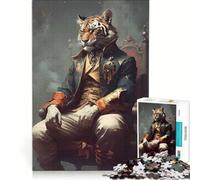 Rompecabezas de 1000 Piezas para Adultos Tigre irreal Juguete Educativo Mejora la Memoria cumpleaños y Navidad 38x26cm