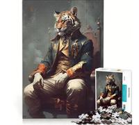 Rompecabezas de 1000 Piezas para Adultos Tigre irreal Juguetes para armar Actividades Divertidas en casa para Fortalecer el Amor en Pareja 38x52cm
