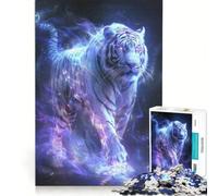 Rompecabezas de 1000 Piezas para Adultos Tigre luminiscente al acecho Juego práctico Mejora la Memoria cumpleaños 38x52cm