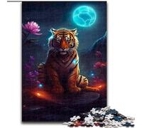 Rompecabezas de 1000 Piezas para Adultos, Tigre místico en Marte, Rompecabezas de cartón de 26x38cm para Vacaciones, cumpleaños y Noches de Juegos Familiares.