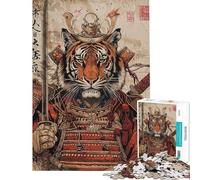 Rompecabezas de 1000 Piezas para Adultos Tigre Samurai Rompecabezas para Adultos Regalo de cumpleaños desafío Educativo diversión Familiar y Noche de Juegos 38x52cm