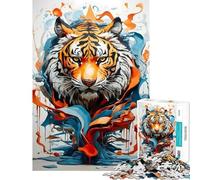 Rompecabezas de 1000 Piezas para Adultos Tigre Valiente Un Reto para completar Decoración para el hogar Juegos Divertidos Apto para Mayores de 14 años (50x75cm)