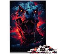 Rompecabezas de 1000 piezas para adultos, tiranosaurio enojado Rex, regalos para amigos y familiares, 19.7 x 29.5 pulgadas para adolescentes a partir de 14 años