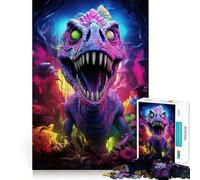 Rompecabezas de 1000 Piezas para Adultos Tiranosaurio, Terror, Corte preciso, Arte, Juego Creativo para ejercitar la Mente, Juego de Ocio, Divertido, Regalo de cumpleaños (50x75cm)