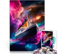 Rompecabezas de 1000 Piezas para Adultos Titanic cósmico Hecho de cartón Apto para Mayores de 14 años. decoración de Pared Regalo de cumpleaños de Navidad tamaño：38x52cm