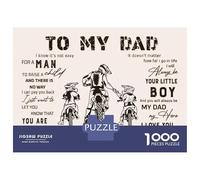 Rompecabezas De 1000 Piezas para Adultos to My Dad Father Son Biker Rompecabezas Juego Familiar para La Diversión Familiar Oferta como Regalo para Toda La Familia 70x50cm/1000pcs