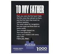 Rompecabezas De 1000 Piezas para Adultos To My Father Sentimental Fathers Day Rompecabezas para Adultos Juegos Relajantes Difícil Oferta Difícil como Regalo para Toda La Familia 38x26cm/1000pcs