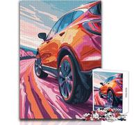 Rompecabezas de 1000 Piezas para Adultos, Todoterreno Rojo en Carretera sinuosa, para Disfrutar de un Ocio Tranquilo, relajación, Ajuste Estable, Corte preciso, tamaño del Juguete: 38x52cm