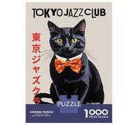 Rompecabezas De 1000 Piezas para Adultos Tokyo Jazz Club Cat Rompecabezas para Adultos Juguetes Antiestrés Ensamblaje De Patrones Interacción Entre Padres E Hijos 70x50cm/1000pcs