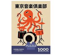 Rompecabezas De 1000 Piezas para Adultos Tokyo Jazz Club Octopus Drummer Rompecabezas para Adultos Juguete Decoración De Pared Decoración del Hogar Interacción Entre Padres E Hijos 52x38cm/1000pcs