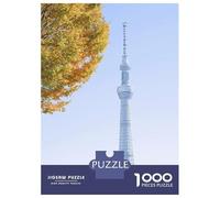 Rompecabezas De 1000 Piezas para Adultos Tokyo Skytree with Autumn Leaves Rompecabezas para Adultos Juegos Relajantes Desafío Difícil Reducción del Estrés Regalos 52x38cm/1000pcs