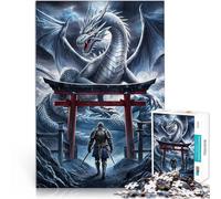 Rompecabezas de 1000 Piezas para Adultos Torii del dragón y el Soldado Diversión Familiar Actividades Divertidas en casa, Regalos de cumpleaños, Regalos de Viaje, 50x70cm