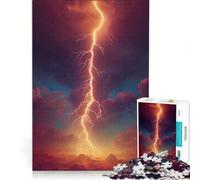 Rompecabezas de 1000 Piezas para Adultos Tormenta del Apocalipsis Rojo Juegos de relajación Decoración para el hogar Regalo Ideal para Toda la Familia 38x26cm