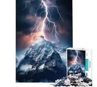 Rompecabezas de 1000 Piezas para Adultos Tormenta eléctrica en la montaña Rompecabezas de 1000 Piezas para decoración del hogar Decoración Perfecta cumpleaños y Navidad (38x26cm)