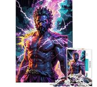 Rompecabezas de 1000 Piezas para Adultos Tormenta Eléctrica ︰ Zeus Dios del Trueno Rompecabezas para ejercitar la Mente Decoración de Pared Regalos para Amigos y Familiares (tamaño 50x75cm)