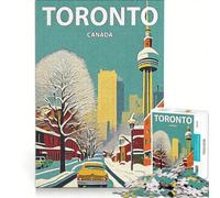 Rompecabezas de 1000 Piezas para Adultos Toronto Canadá Estilo Retro Ideal para decoración de Pared fomenta la interacción Entre Padres e Hijos y es Perfecto como Regalo 50x75cm