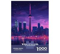 Rompecabezas De 1000 Piezas para Adultos Toronto Canada Skyline at Night Rompecabezas para Adultos Juego Práctico Ensamblaje De Patrones Difícil Y Desafiante 38x26cm/1000pcs