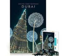 Rompecabezas de 1000 Piezas para Adultos,Torre Burj Khalifa,Corte Exacto,Arte,Juego Creativo para ejercitar la Mente,Juego de Ocio,Divertido,Regalo de cumpleaños (38x26cm)