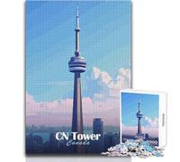 Rompecabezas de 1000 Piezas para Adultos, Torre CN de Toronto, Juego de desafío único, Carrera de Velocidad Manual, Juguete Educativo, tamaño 50x75cm