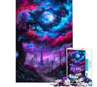 Rompecabezas de 1000 Piezas para Adultos Torre de Tokio bajo un Cielo cósmico Rompecabezas para Adultos Juegos de relajación análisis y lógica dificultad y desafío (tamaño 38x26cm)