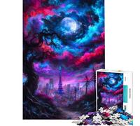 Rompecabezas de 1000 Piezas para Adultos Torre de Tokio bajo un Cielo cósmico Rompecabezas para Adultos Juguete decoración de Pared difícil único Ideal para cumpleaños y Regalos (tamaño 50x75cm)